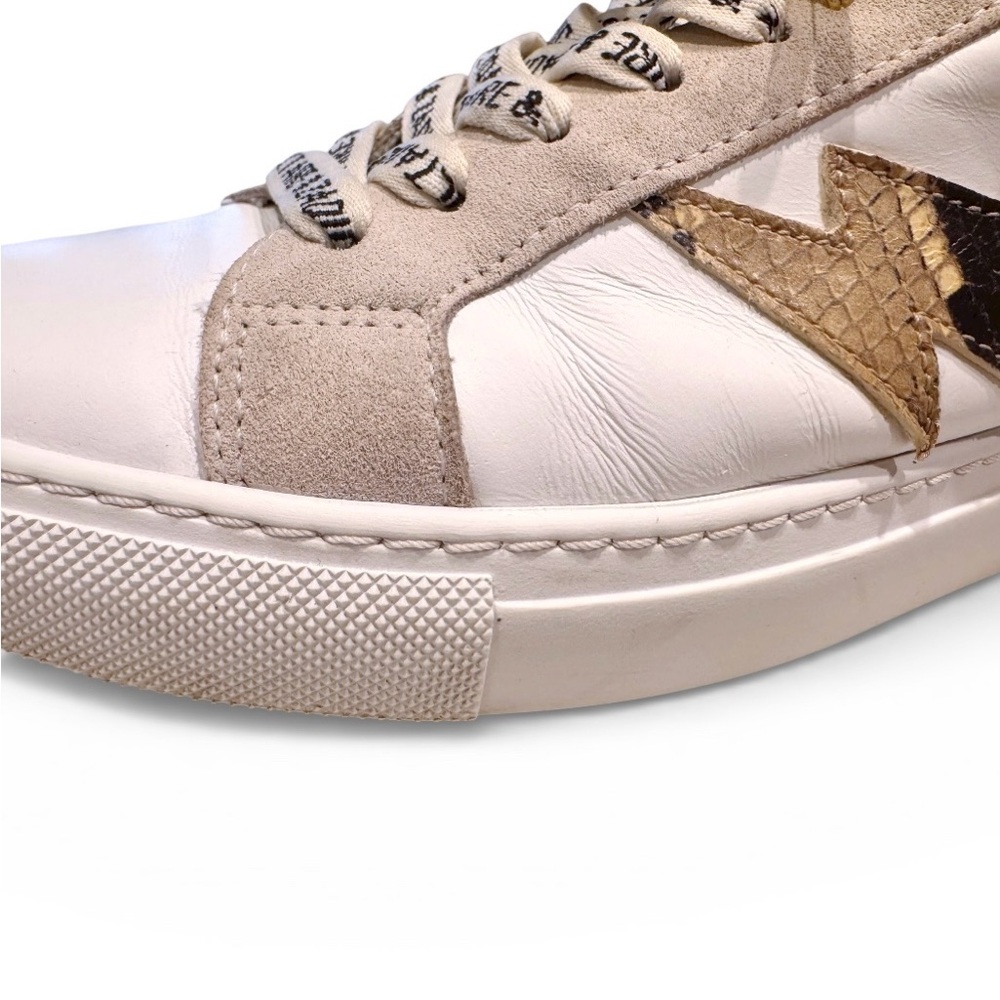 Zadig & Voltaire White and Gold Accent Sneakers - Picture 10 of 15
